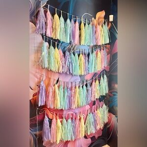 🌈🦄💕 Rainbow Fringe Tassel Birthday Party Banner 🌈 🦄💕